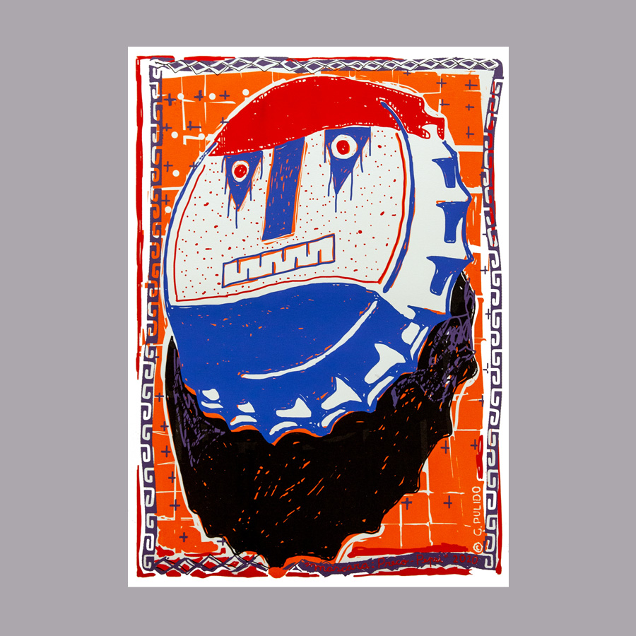 Máscara: preco-Pepsi 2020. Serigrafía, edición 7/17, 27” x 19’’.